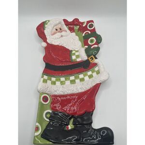 Fitz‎ and Floyd Christmas Santa Claus Holiday Cheer Ceramic Serving Tray Dish